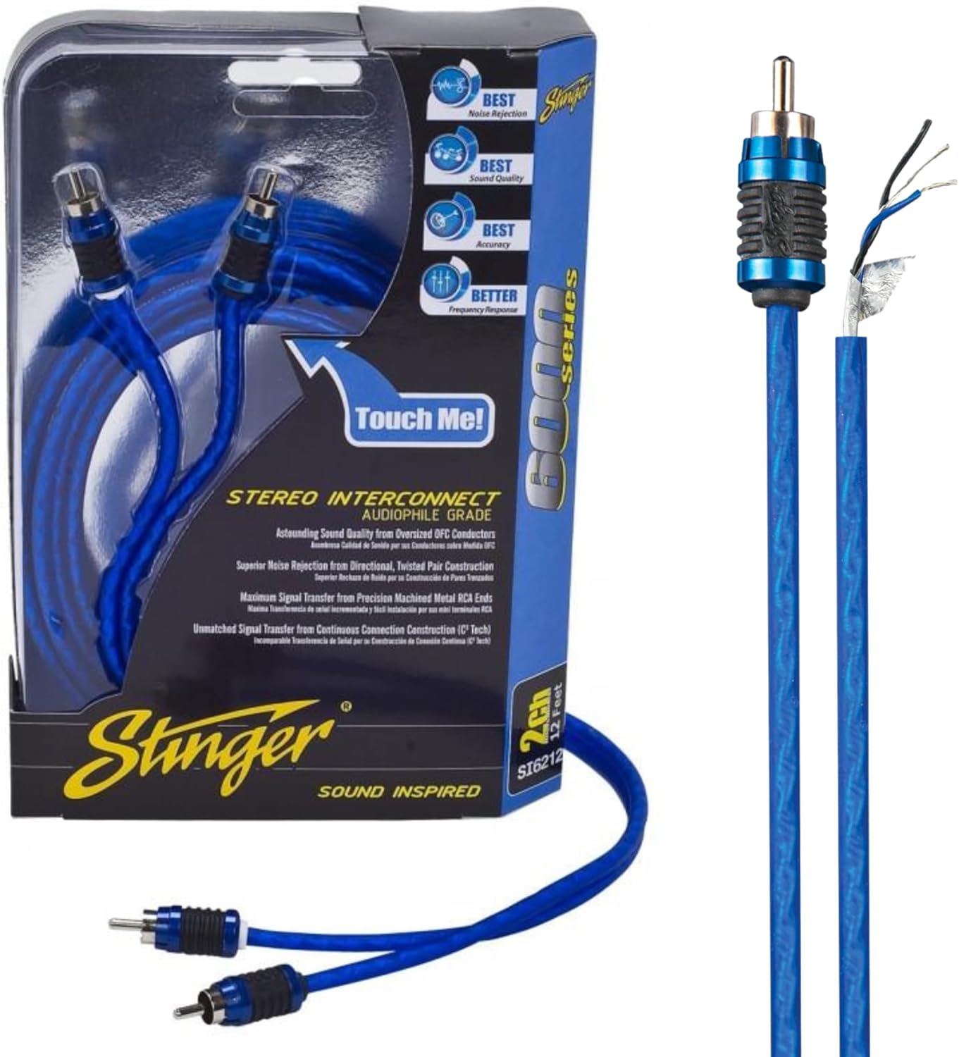 STINGER 2-Channel 3 FT 6000 Series Audiophile Grade RCA Interconnect Cable