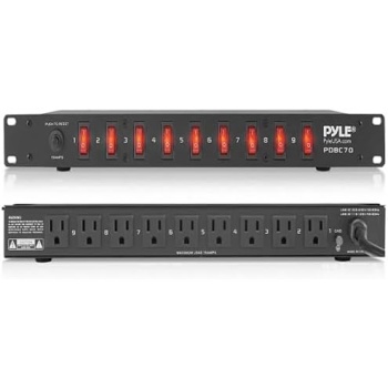 Pyle 15 Amp Power Supply Control Unit - 9 Outlet Rack Mount Power Strip