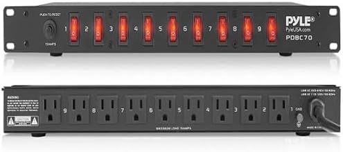 Pyle 15 Amp Power Supply Control Unit - 9 Outlet Rack Mount Power Strip