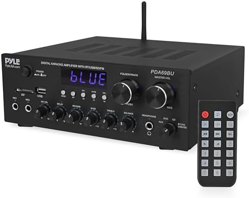 Pyle Stereo Amplifier Audio Receiver with Bluetooth Streaming, 200 Watt Peak