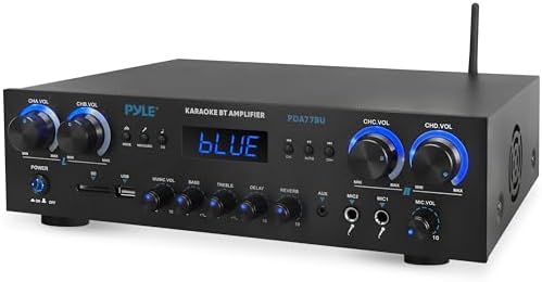 Pyle Bluetooth Home Stereo Amplifier Receiver - 4 Channel, 800 Watt Karaoke