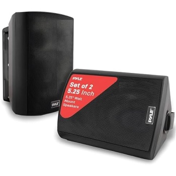 Pyle Waterproof Wall Mount Speaker System - 5.25 Inch Active + Passive Pair