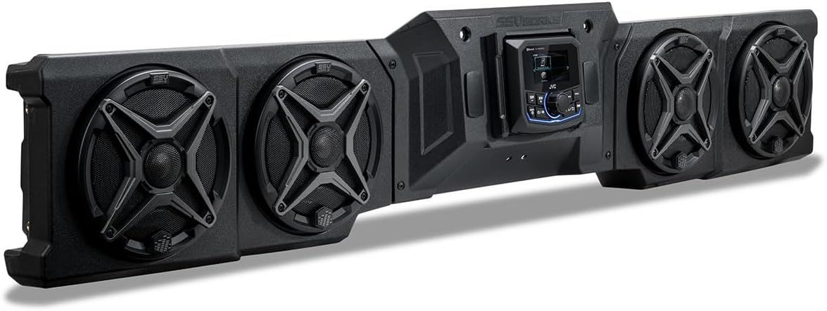 SSV Works Plug-and-Play 4-Speaker Overhead Sound Bar with MR305 Bluetooth Radio