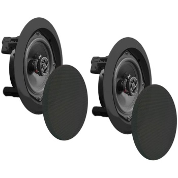 Pyle PDIC81RDBK, 8'' Ceiling Wall Mount Speakers - Pair of 2-Way Midbass Woofer