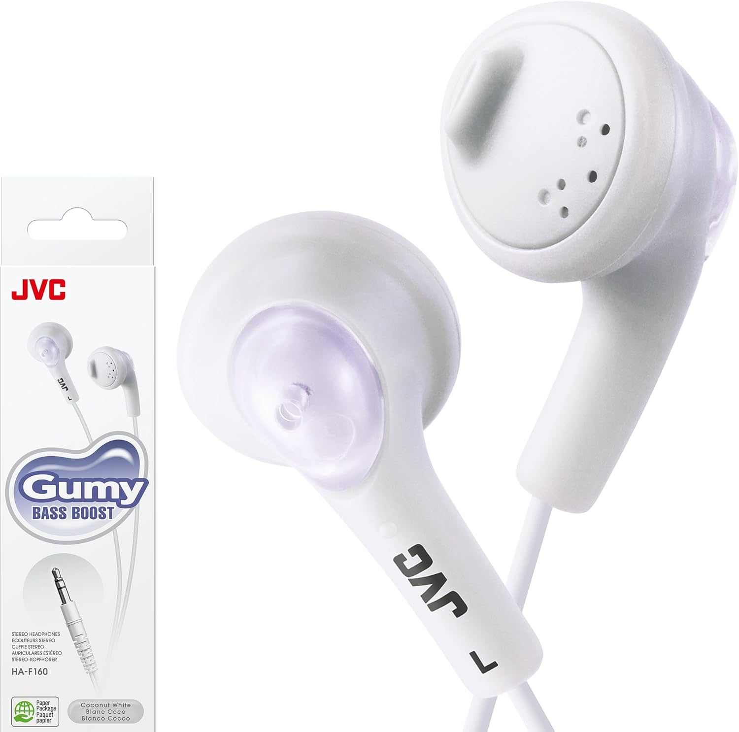 JVC HAF160W JVC HAF160W Gumy Ear Bud Headphone White