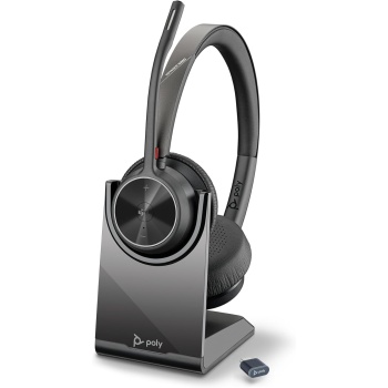 Poly Voyager 4320 UC Wireless Headset & Charge Stand - Noise-Canceling Wireless