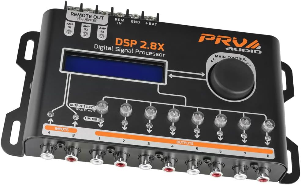 PRV AUDIO Car Audio DSP 2.8X Digital Crossover and Equalizer 8 Channel Full