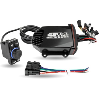 Universal Bluetooth Rocker Switch Audio System. Compact Radio with Basic