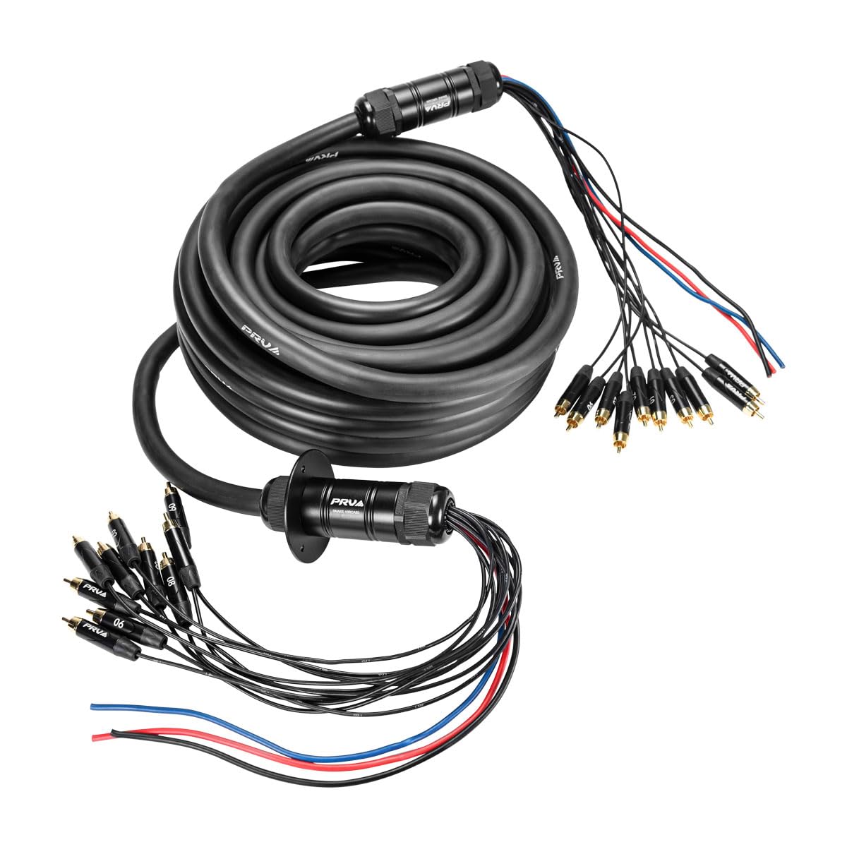PRV AUDIO Snake 10RCA-50 Car Audio 50 Ft Medusa Cable 10 RCA Channels
