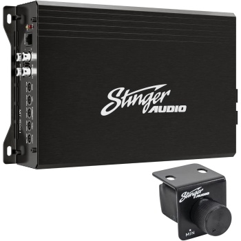 STINGER Audio Monoblock Car Audio Amplifer with Bass Remote, Bridgeable, Class D