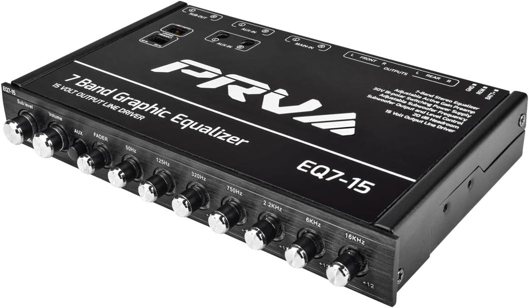 PRV AUDIO EQ7-15 7 Band Graphic Equalizer 15 Volt RCA Line-Level Output
