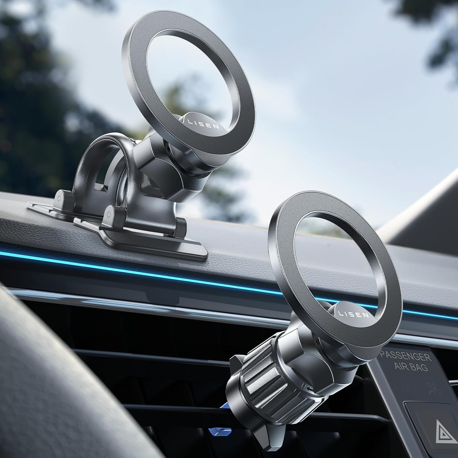 LISEN for MagSafe Car Mount, [Upgrade 2026 Ultra Magnets] Magnetic Phone Holder