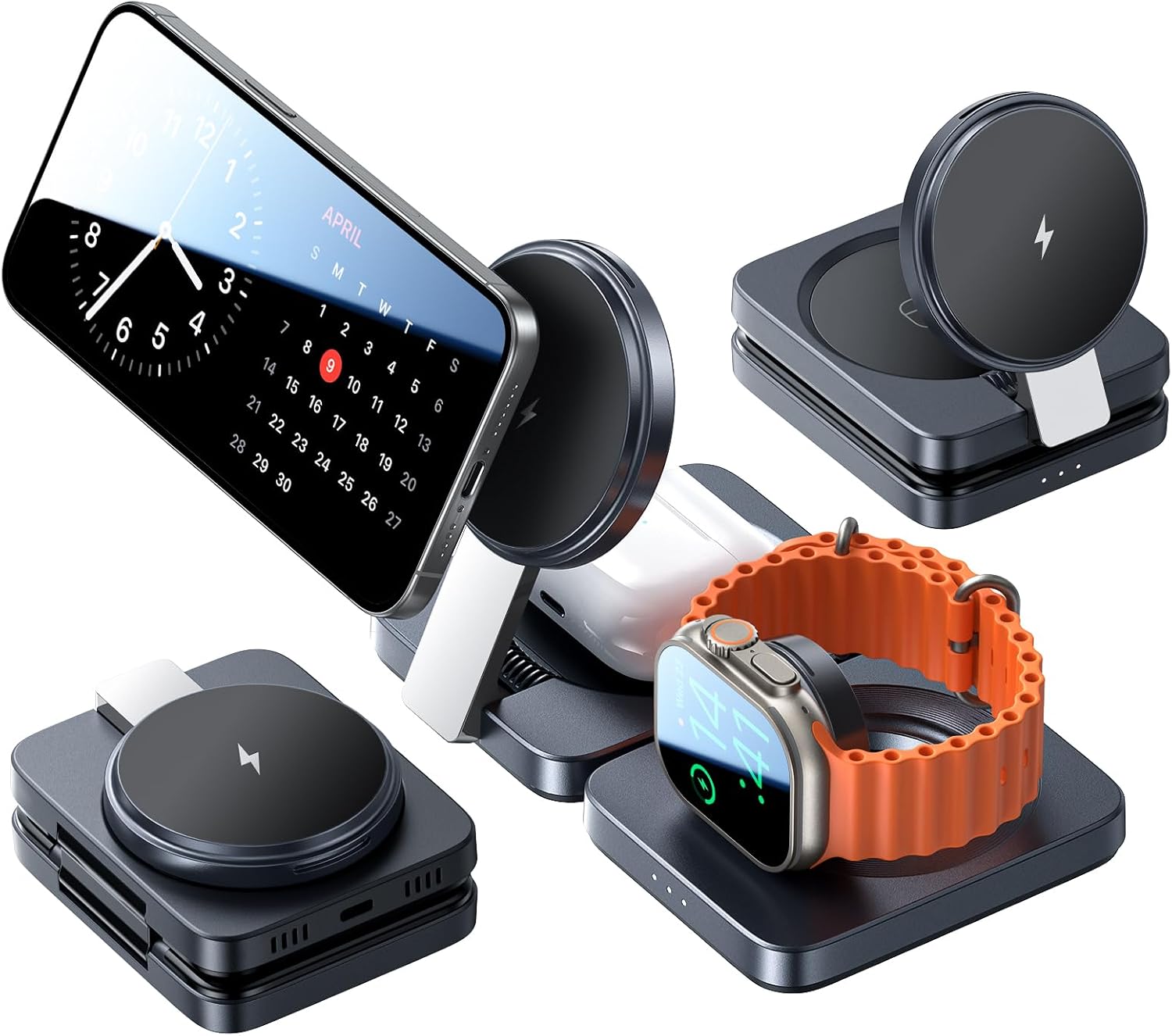 LISEN Charging Station for Apple Magsafe Multiple Devices - 3 in 1 Foldable