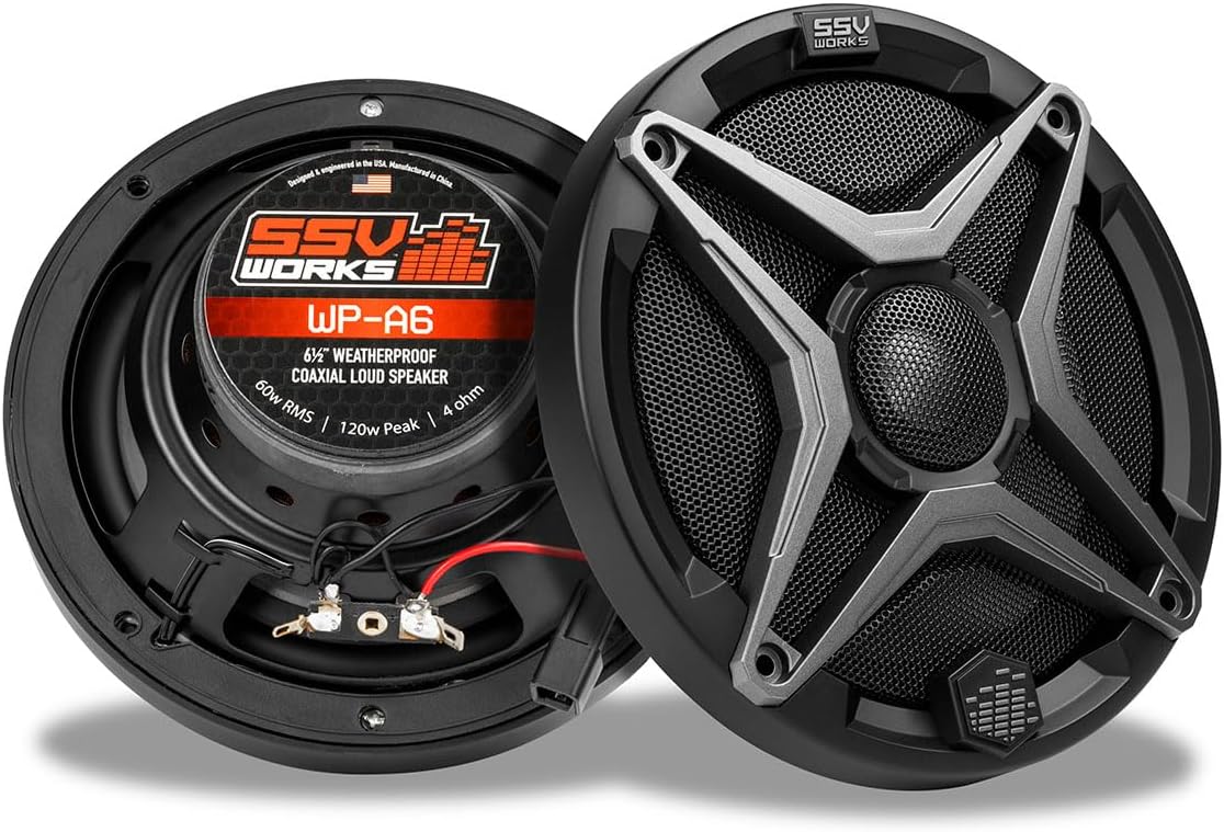 SSV Works 6.5" Marine Grade Powersports Speakers | 120W 4-Ohm 2-Way Coaxial