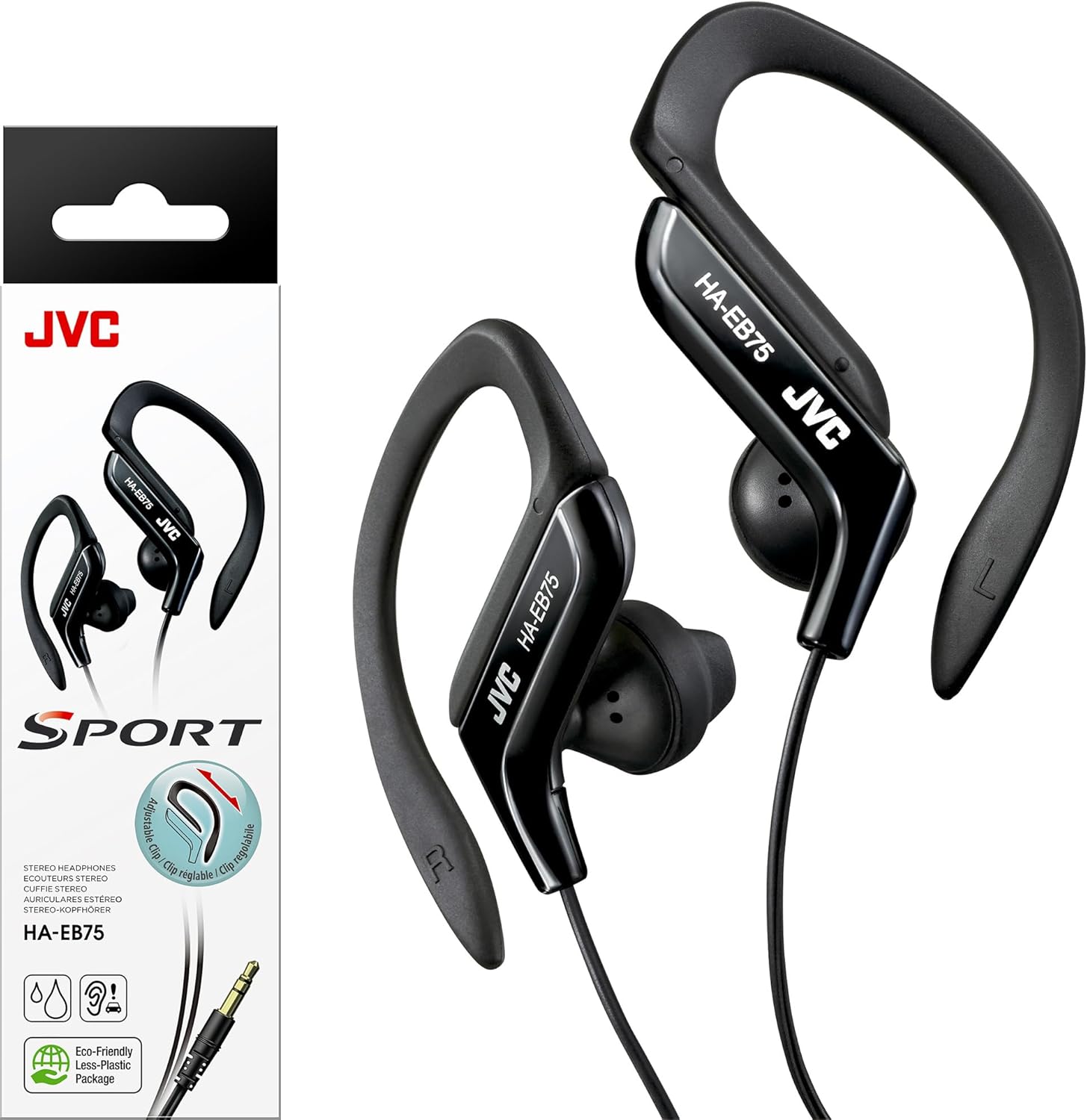 JVC HAEB75B Sports Clip Headphone (Black)