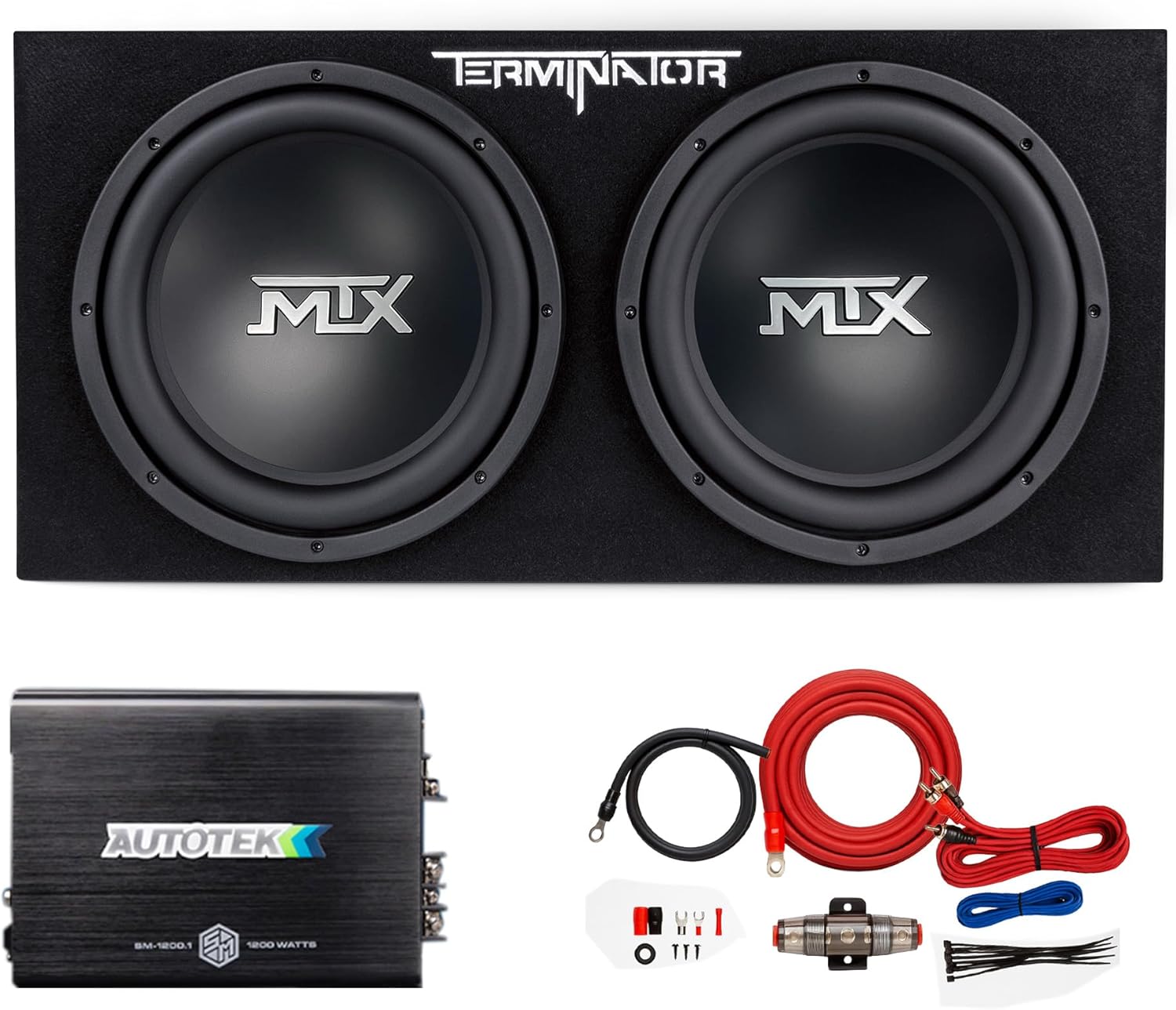 MTX TNP212D2 12" 1200 Watt 4 Ohm Dual Loaded Car Audio Subwoofer Package