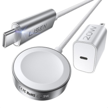 LISEN for Apple Watch Series 11 Charger Fast Charging 20W+5W[30mins=80% Charged]