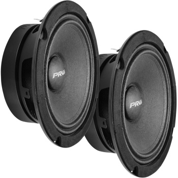 PRV AUDIO 6.5 Midrange Speakers Pair 6MR200A-4, 200 Watts, 4 Ohm Shallow Mount