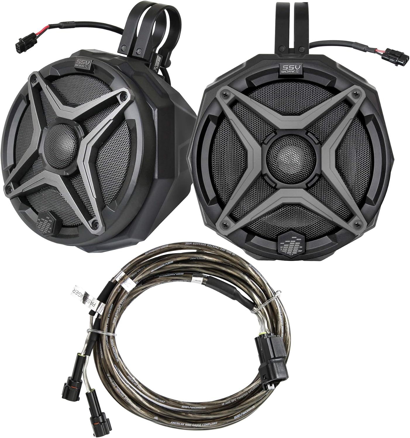 SSV Works WP Series Add-on 6.5 Speaker Pods with 1.75" Clamps & Harnesses (Pair)