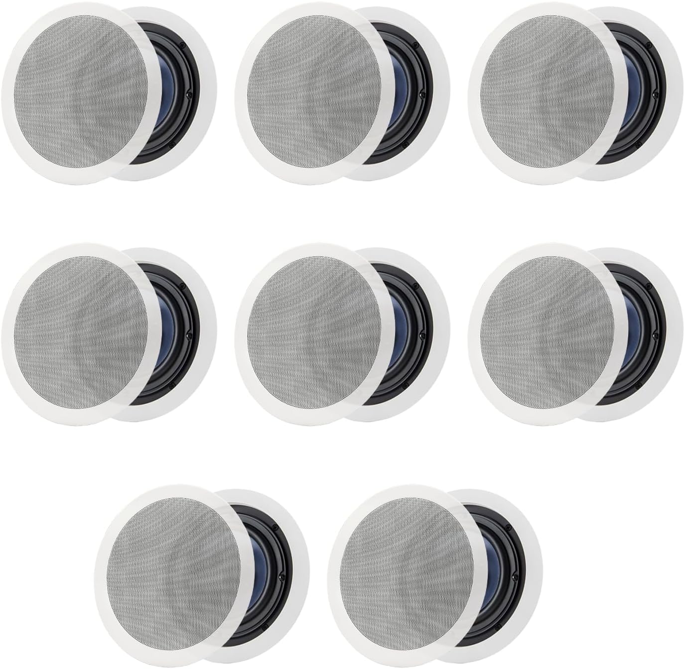 Polk Audio RC80I 2 Way in Ceiling Speakers - 8 Pack (White)