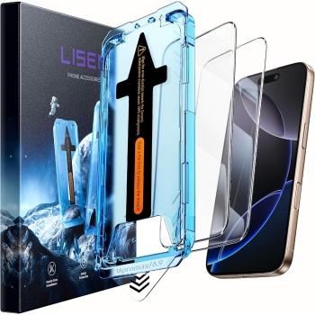 LISEN 2 Pack [Top 9H+ Hardness] Glass for iPhone 16 Pro Max Screen Protector